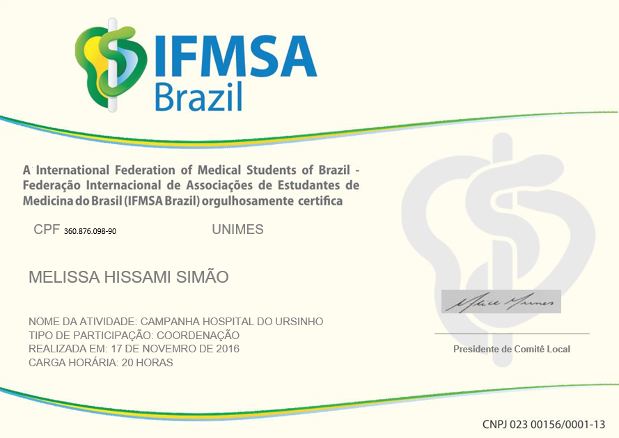 IFMSA campanha hospital do ursinho