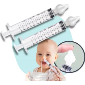 2 Seringas 10ml Com Bico De Silicone Para Lavagem Nasal